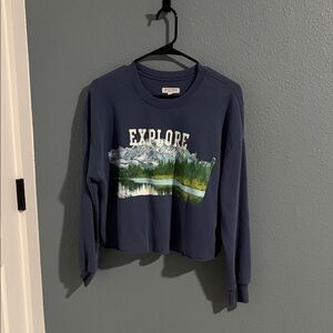 Blue Explore Graphic Sweatshirt